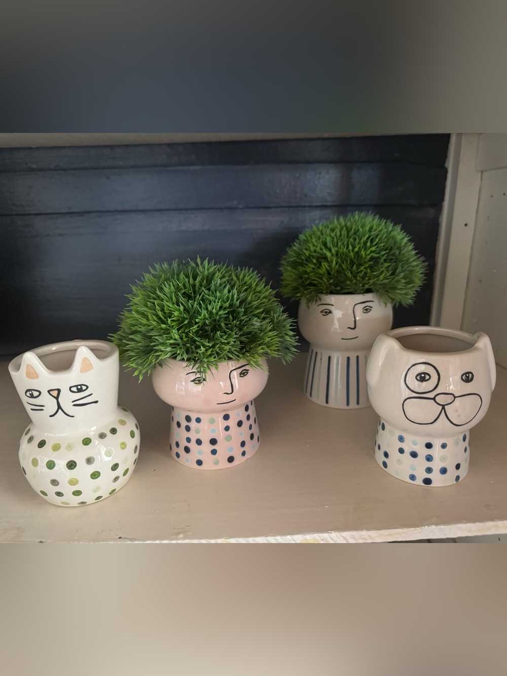 Face People Cat Dog Planter Set from Target
